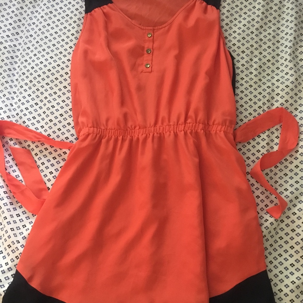 orange and navy dress